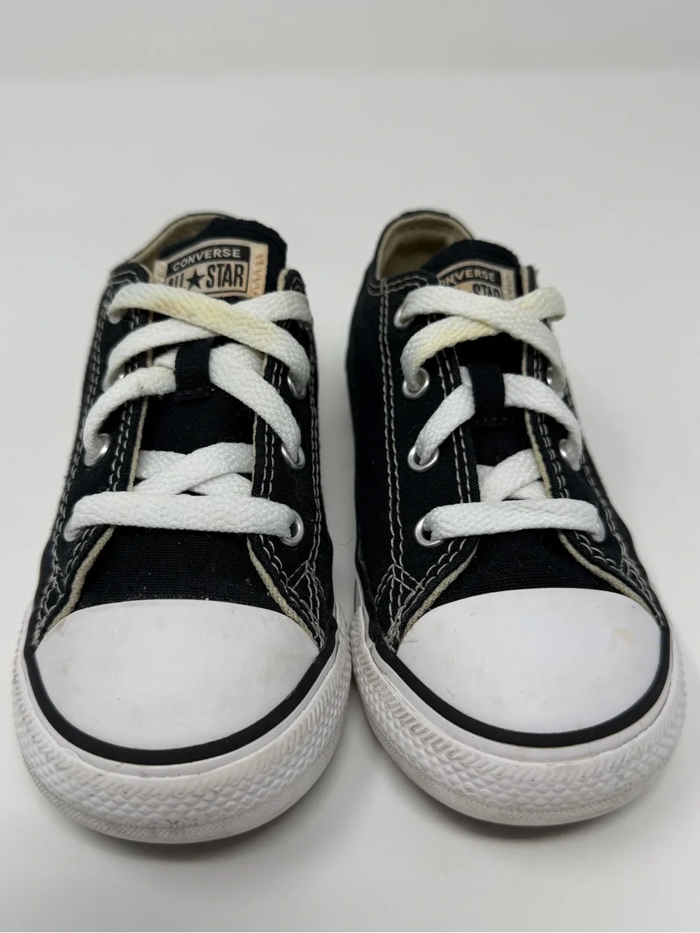 Converse Kids' Black Low Top Canvas Sneakers Sz.9